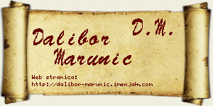 Dalibor Marunić vizit kartica